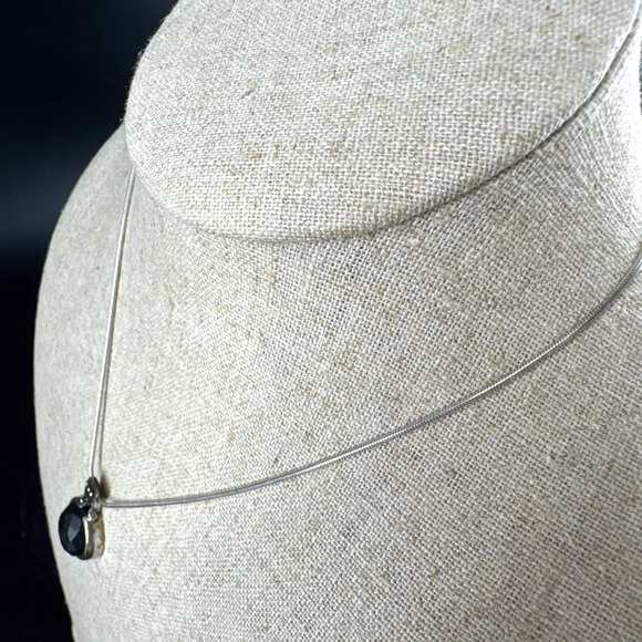 Silpada Sterling Silver Matte Faceted Black Onyx Pendant Necklace N1627 - Picture 5 of 10